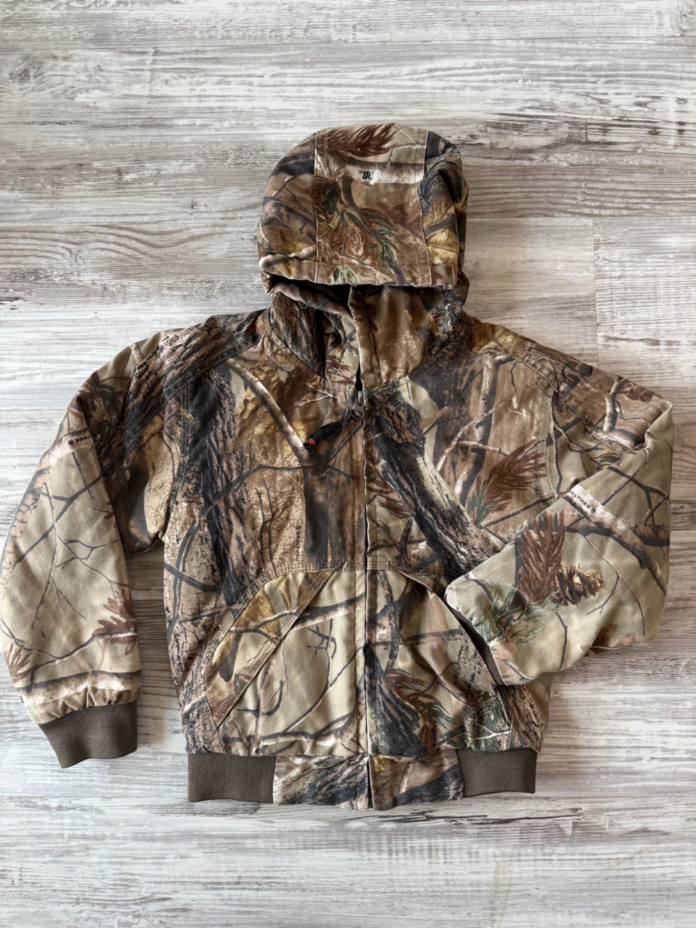 Kids Camo Hooded Puffer Jacket - Realtree-Style Brown